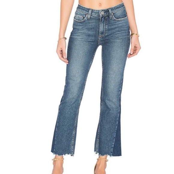 Flare PAIGE Pieced Colette Crop Jean in Kenya Distressed size 29 - Picture 2 of 16